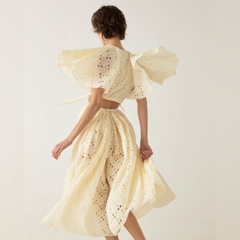 RARE Cream Eyelet Lace Culottes like Doen